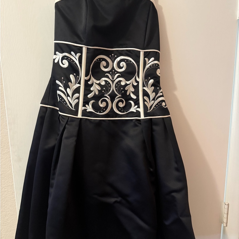 Jessica McClintock Black Satin Dress
